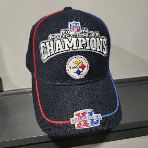 VTG Pittsburgh Steelers NFL 2005 AFC Conference Champions Super Bowl XL Hat Cap - Picture 2 of 16